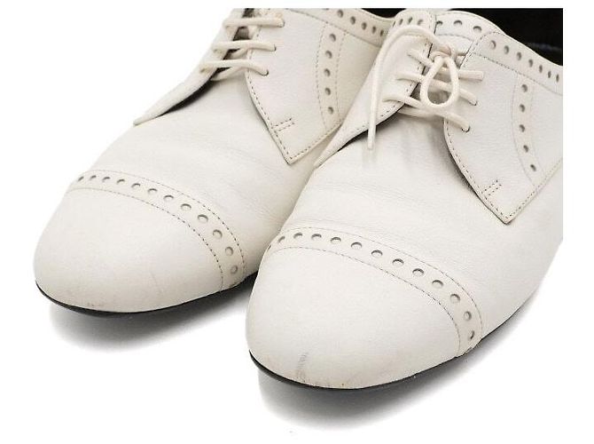 Hermès Scarpe stringate wingtip da donna in pelle bianca Bianco - vista 5