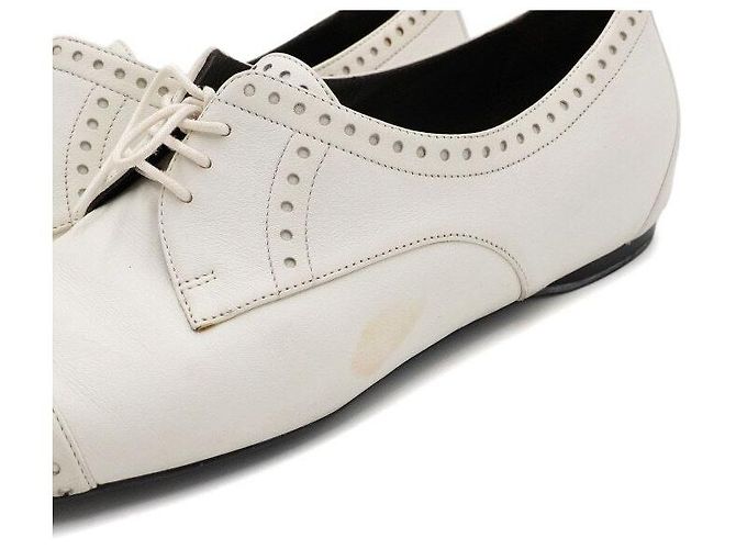 Hermès Scarpe stringate wingtip da donna in pelle bianca Bianco - vista 6
