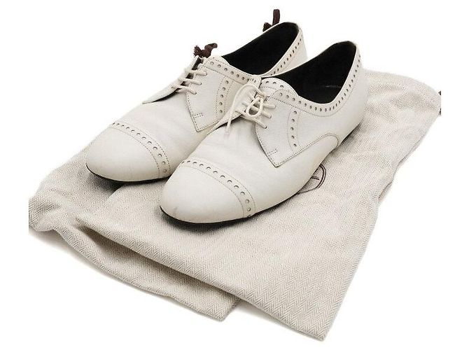 Hermès Scarpe stringate wingtip da donna in pelle bianca Bianco - vista 8