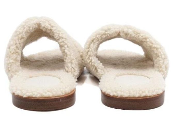 Hermès Sandali Izmir in shearling Ciabatte da uomo Arancione - vista 6