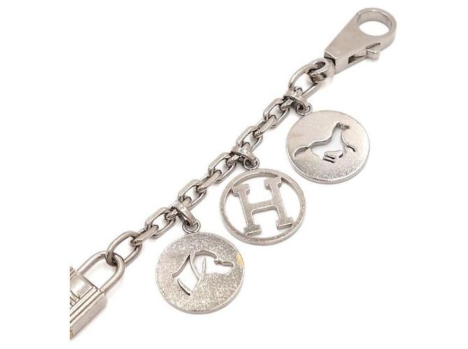Ring Hermès Portachiavi con charm Olga in argento Bianco - vista 3