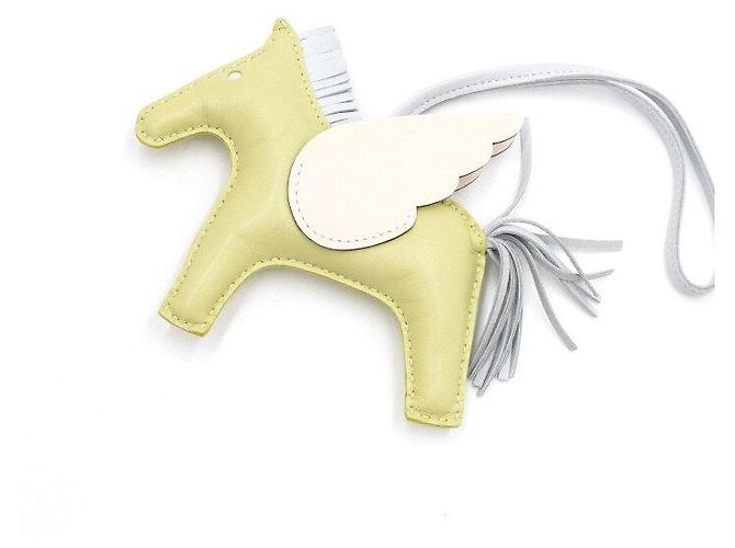 Hermès Charm per borsa Pegasus Medallion MM Rodeo Blu Giallo Bourgeon Swift D'oro - vista 2