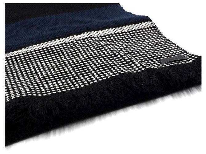 Hermès Sciarpa unisex in cashmere nero - vista 2