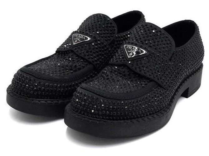 Prada Mocassini da uomo Black Crystal Chocolate Nero - vista 3