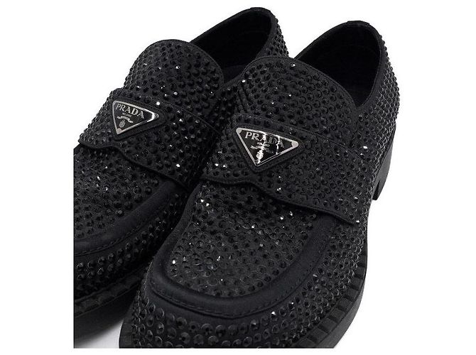 Prada Mocassini da uomo Black Crystal Chocolate Nero - vista 5