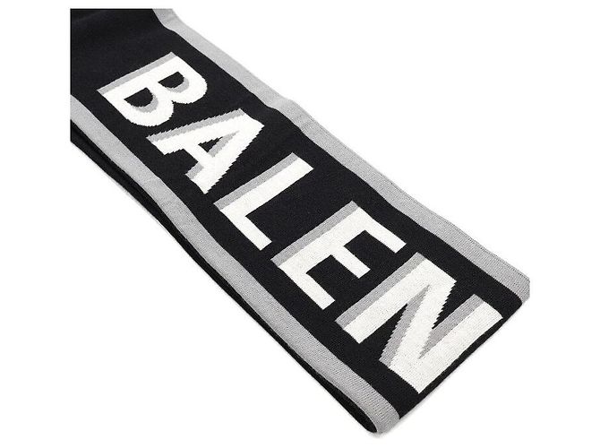 Balenciaga Sciarpa in jacquard di lana con logo Nero - vista 5