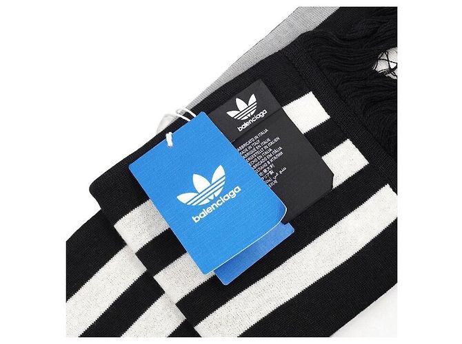 Balenciaga Sciarpa in jacquard di lana con logo Nero - vista 7