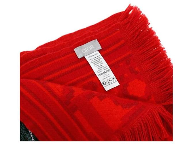 Dior Wollschal Otani Workshop Logo Rot - Ansicht 5