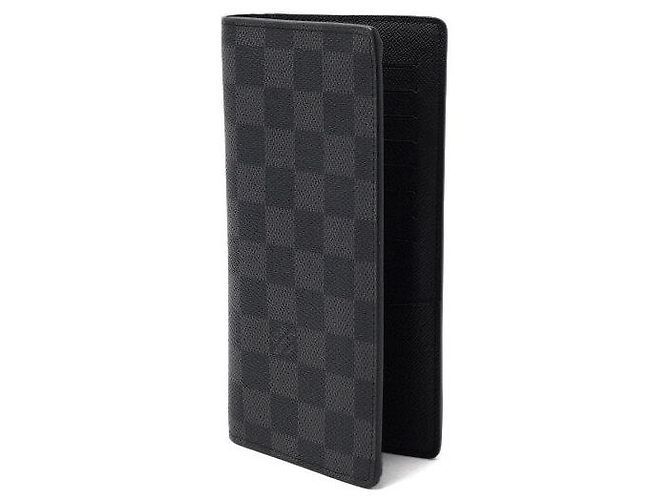 Louis Vuitton Damier Graphite Canvas Brazza Long Wallet Men Wallet Brown - view 2