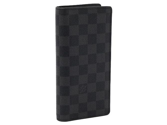 Louis Vuitton Damier Graphite Canvas Brazza Long Wallet Men Wallet Brown - view 3