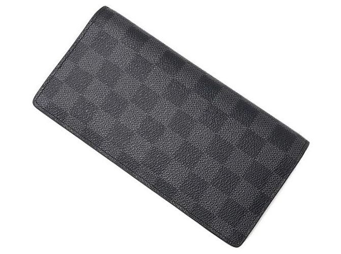 Louis Vuitton Damier Graphite Canvas Brazza Long Wallet Men Wallet Brown - view 8