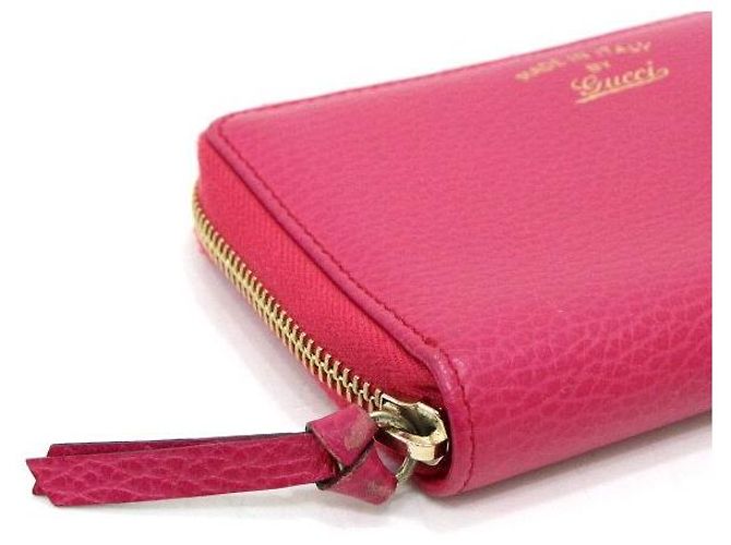 Gucci Cartera de cuero rosa con cremallera - vista 11