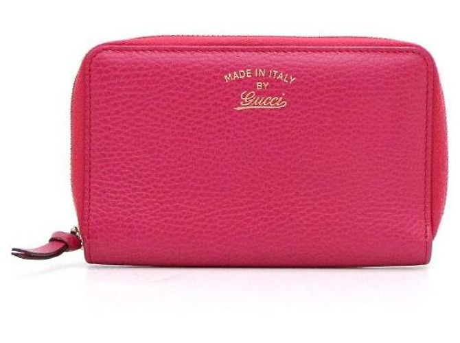 Gucci Cartera de cuero rosa con cremallera - vista 2