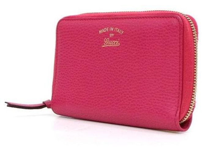 Gucci Cartera de cuero rosa con cremallera - vista 3