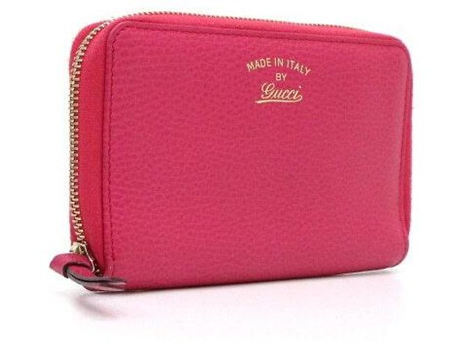 Gucci Cartera de cuero rosa con cremallera - vista 4