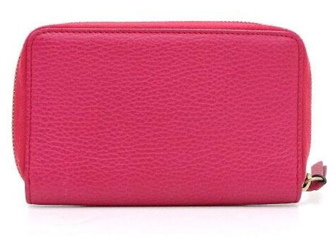 Gucci Cartera de cuero rosa con cremallera - vista 5