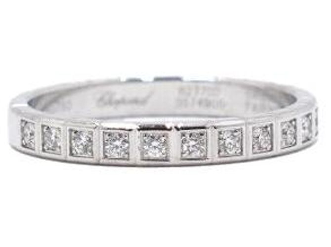 Chopard White Gold Half Set Diamond Ice Cube Ring Size - view 3