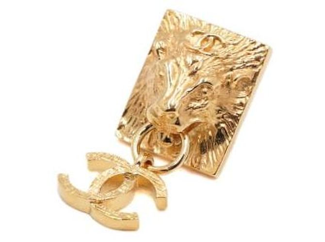 Chanel Orecchini pendenti Lion con logo CC dorato Season VIP Novelty Arancione - vista 2