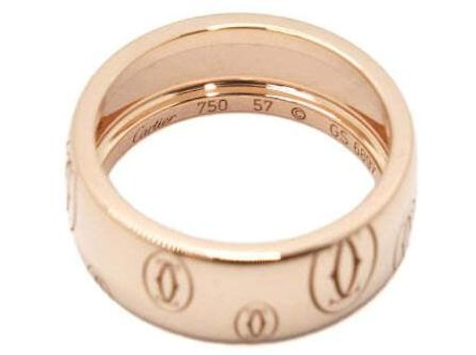Cartier Anello Grande Happy Birthday Double Logo Rosa - vista 3