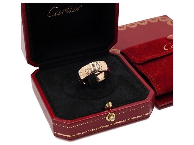 Cartier Anello Grande Happy Birthday Double Logo Rosa - vista 5