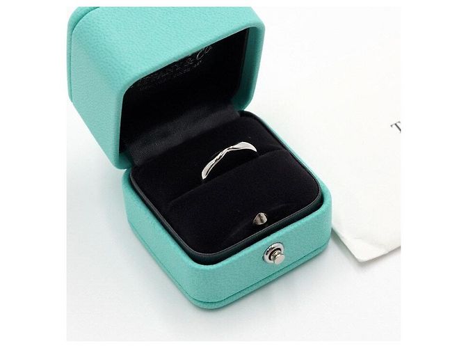 Tiffany & Co Platin Hochzeitsturmring konisch Größe - Ansicht 5