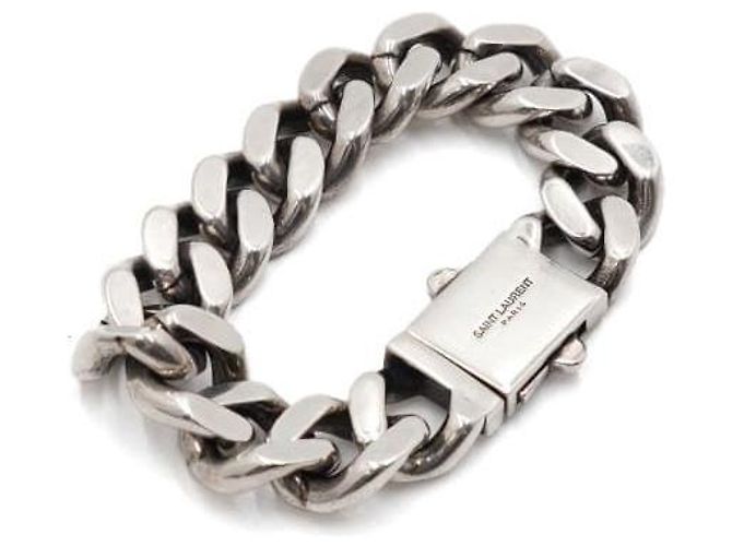Saint Laurent Pulsera de cadena curva metálica - vista 6