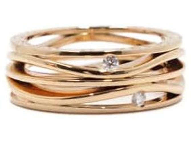 Omega Gelbgold Diamant Aqua Ring Größe - Ansicht 3
