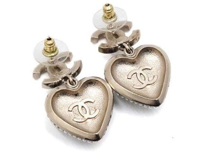 Chanel Orecchini Heart Crystal Pearl Drop Season Multicolore - vista 4