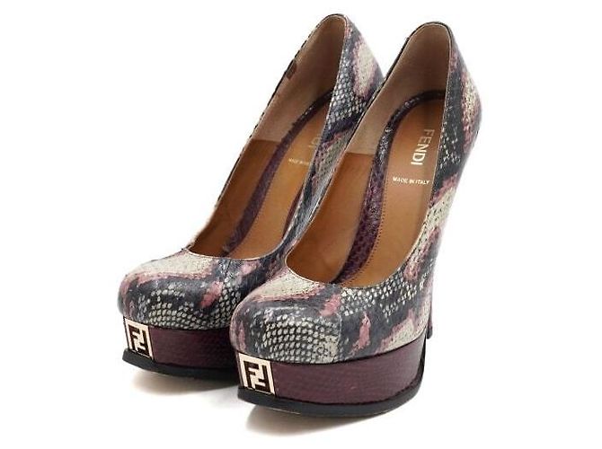Fendi Python FF Logo Platform High Heels für Damen - Ansicht 3