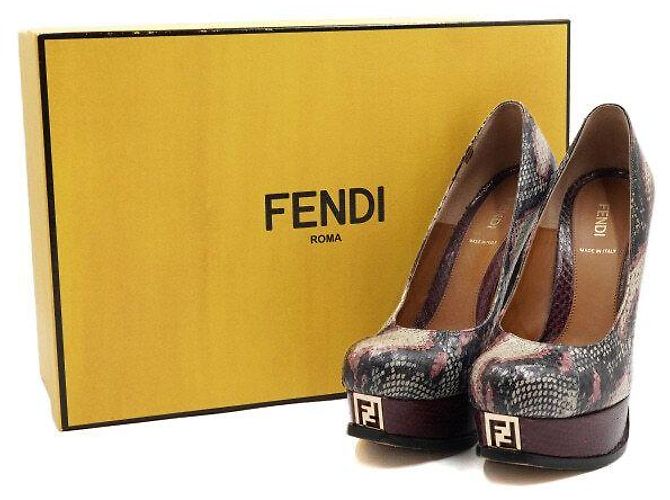 Fendi Python FF Logo Platform High Heels für Damen - Ansicht 7