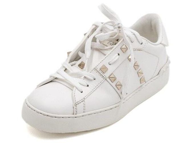 Valentino Baskets Untitled pour femme en cuir blanc avec Rockstud - vue 2