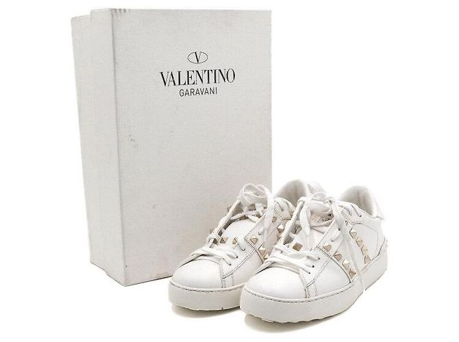 Valentino Baskets Untitled pour femme en cuir blanc avec Rockstud - vue 7