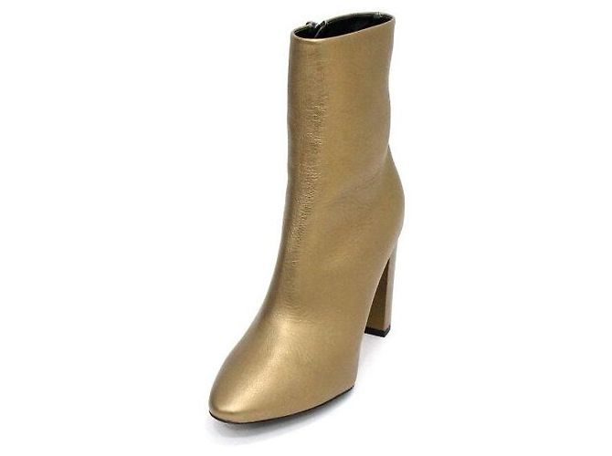 Saint Laurent Botines de piel dorada para mujer - vista 2