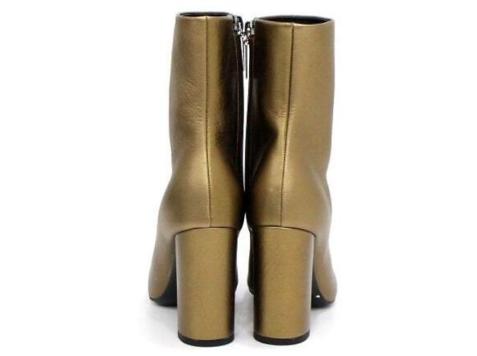 Saint Laurent Botines de piel dorada para mujer - vista 5