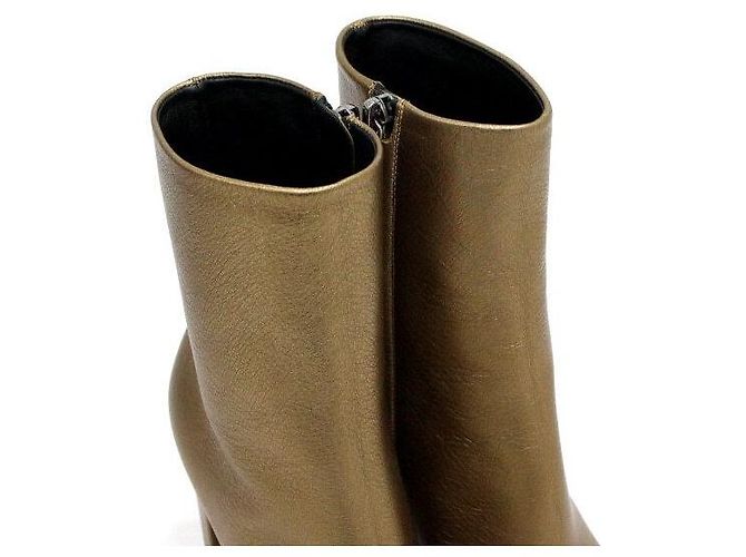 Saint Laurent Botines de piel dorada para mujer - vista 7