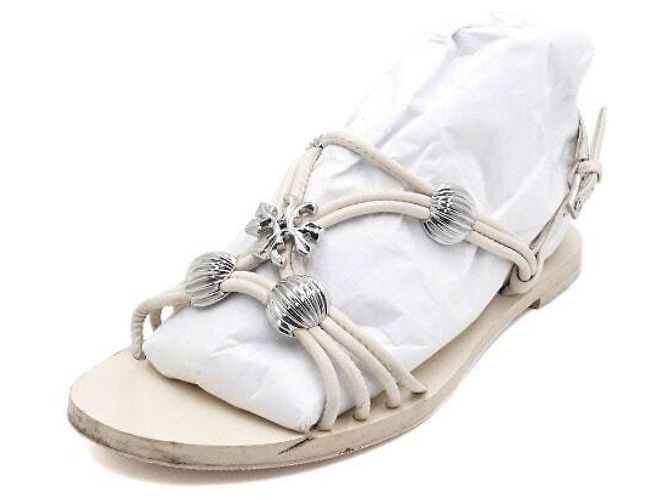 Tory Burch Sandali Mules e Pantofole da Donna in Pelle Avorio con Logo - vista 2