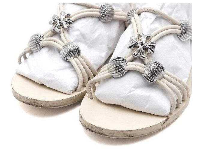 Tory Burch Sandali Mules e Pantofole da Donna in Pelle Avorio con Logo - vista 5