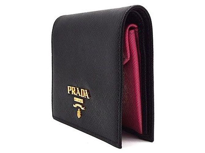 Prada Saffiano Leder Geldbörse Schwarz - Ansicht 2