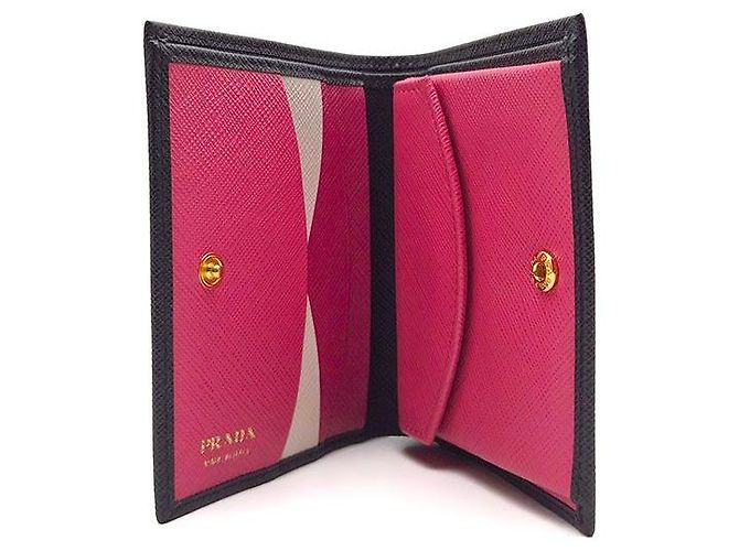 Prada Saffiano Leder Geldbörse Schwarz - Ansicht 6