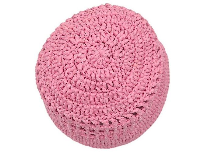 Prada Cappello bucket in rafia Rosa - vista 4