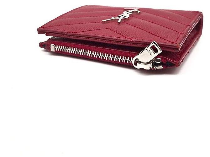 Saint Laurent Monogramm Bi-Fold Wallet Rot - Ansicht 4
