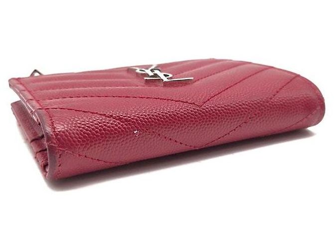 Saint Laurent Monogramm Bi-Fold Wallet Rot - Ansicht 5
