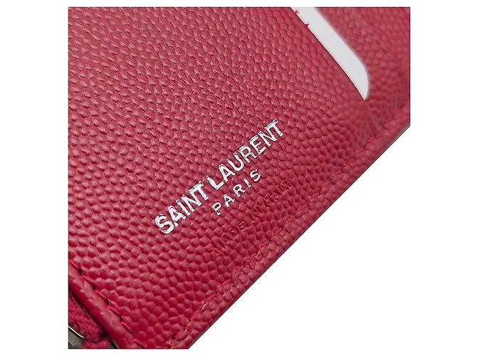 Saint Laurent Monogramm Bi-Fold Wallet Rot - Ansicht 7