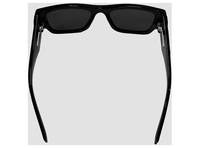 Prada Square Sunglasses Triangle Metal Logo Black - view 18