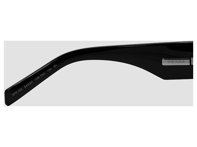 Prada Square Sunglasses Triangle Metal Logo Black - view 21