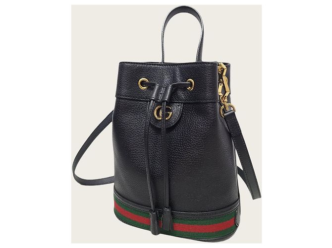 Gucci Piccola borsa bucket Ophidia in pelle nera Nero - vista 2