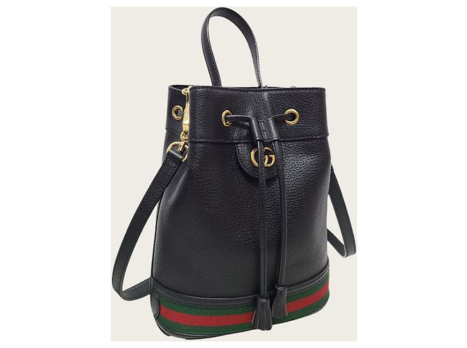 Gucci Piccola borsa bucket Ophidia in pelle nera Nero - vista 3