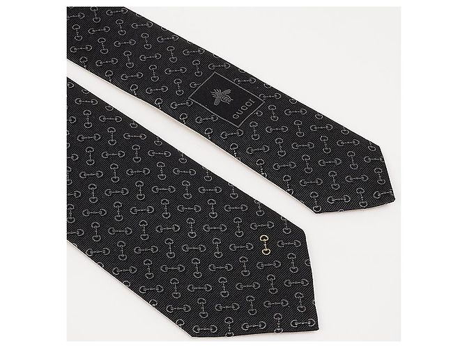 Gucci Corbata de jacquard de seda con motivo Horsebit - vista 3