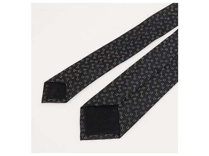 Gucci Corbata de jacquard de seda con motivo Horsebit - vista 4