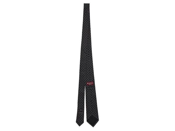 Gucci Corbata de jacquard de seda con motivo Horsebit - vista 8